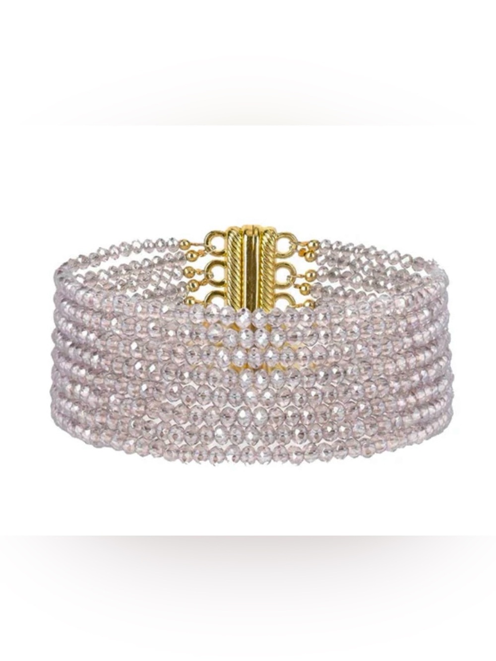BudhaGirl 8 Strand Bead Bracelet with Gold Clasp